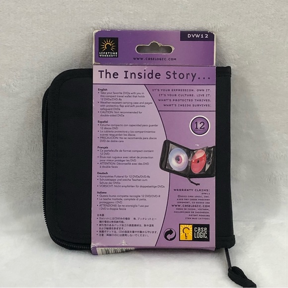 Case Logic CD DVD Holder Travel Storage Wallet Black 12 Discs DVW12 Video Games. - Picture 7 of 11